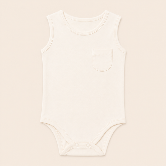 SLEEVELESS ONESIE- CHALK WHITE - ITSYBOO