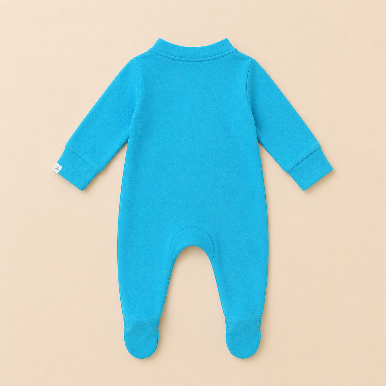 Blue Organic Cotton Baby Footsie with Booties