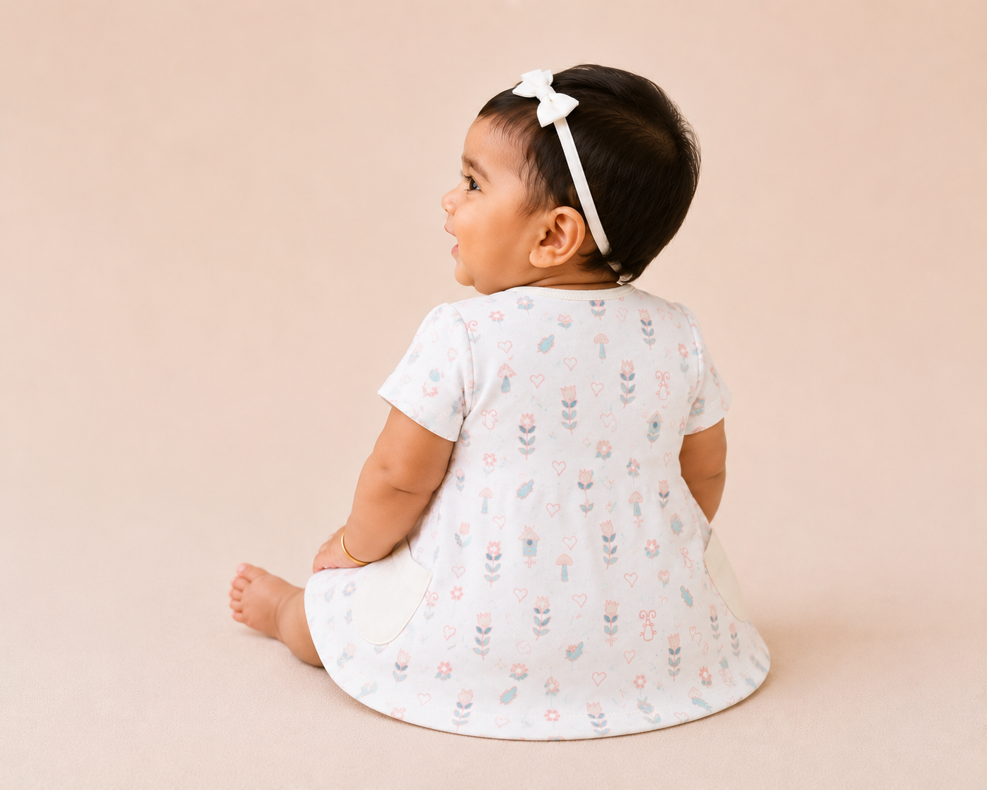 Organic Cotton Baby Dress Flower Print - ITSYBOO