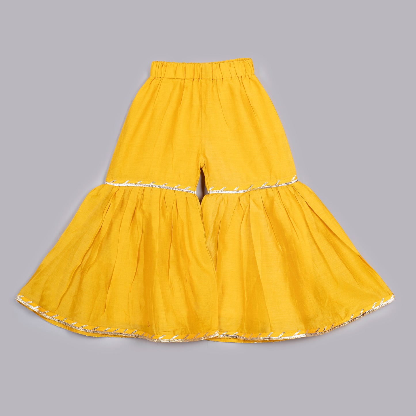 Crimson Pink and Yellow Sharara Set