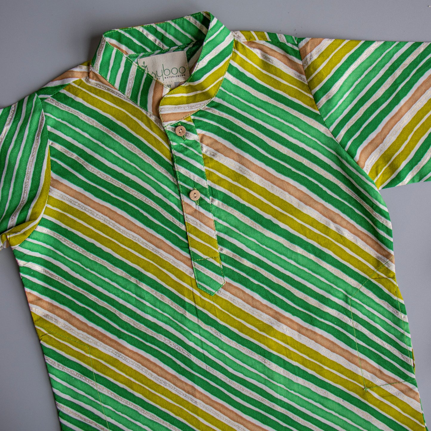 Festive Green Lehriya Kurta Pyjama