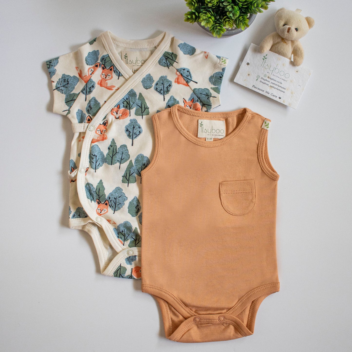 6 Piece Baby Shower Gift Set- Fox & Coral