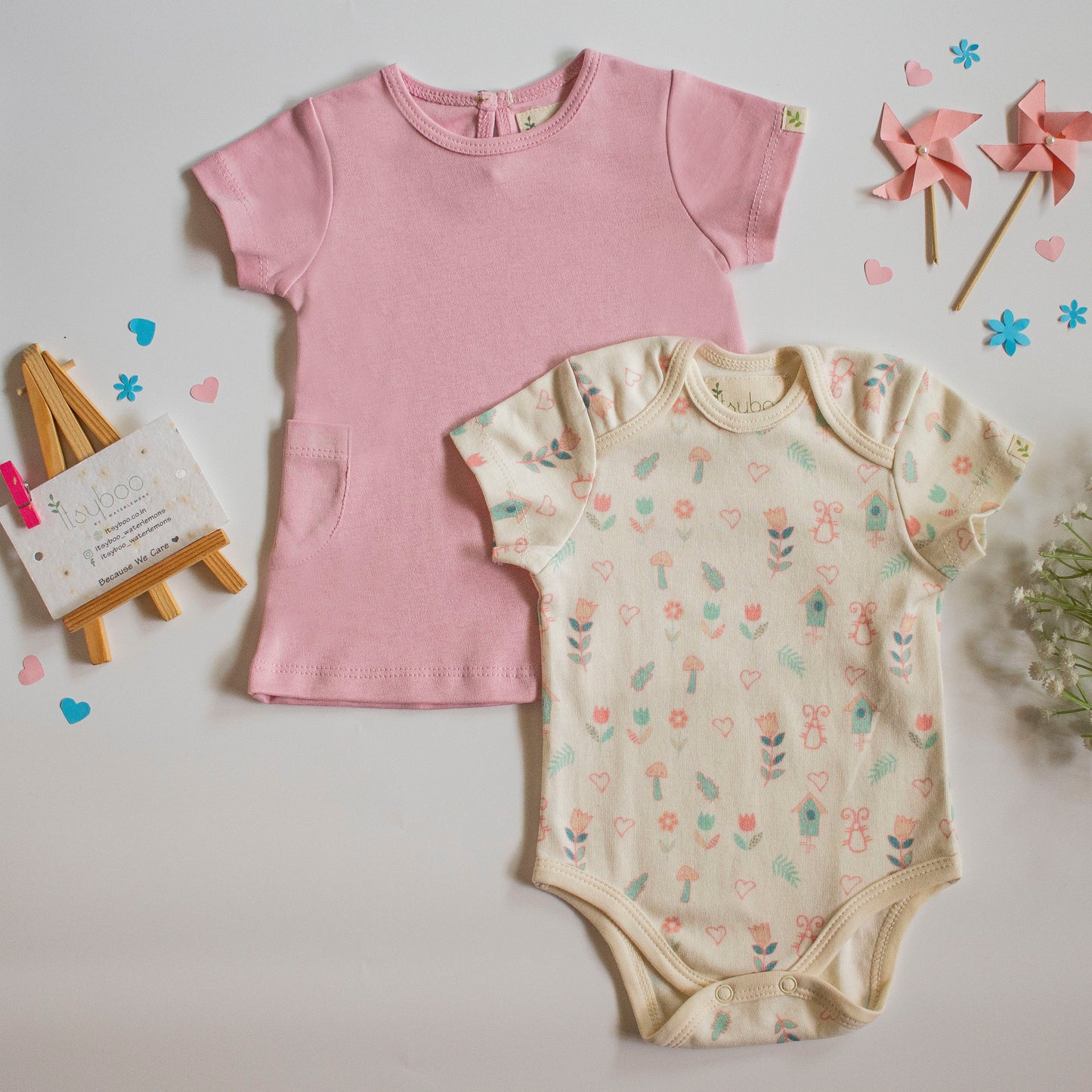 7 Piece Baby Shower Gift Set- Flower & Pink