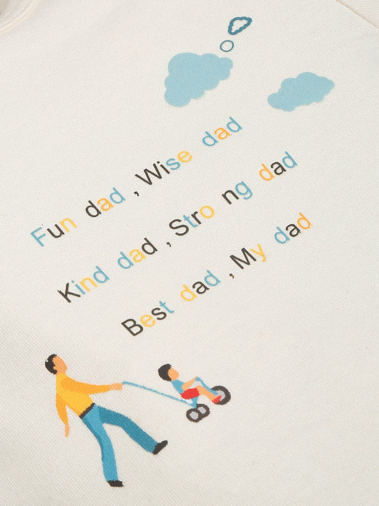 MY DAD BEST DAD HALF SLEEVE ONESIE- CHALK WHITE