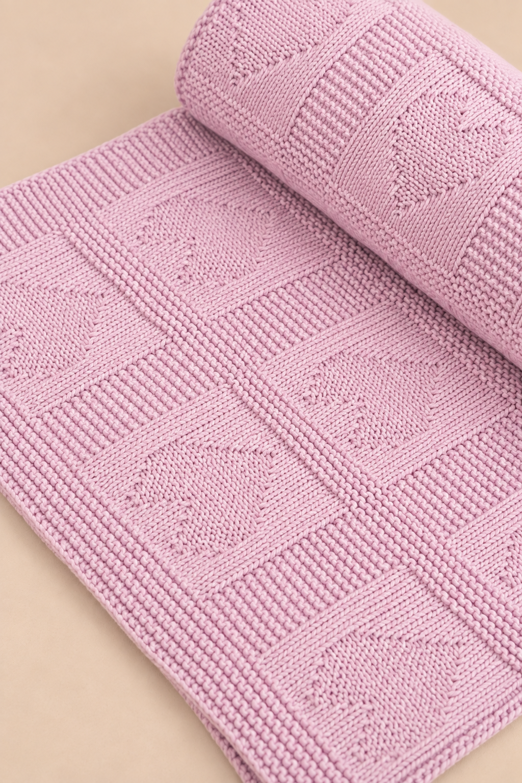 Knit Blanket - Mauve Heart
