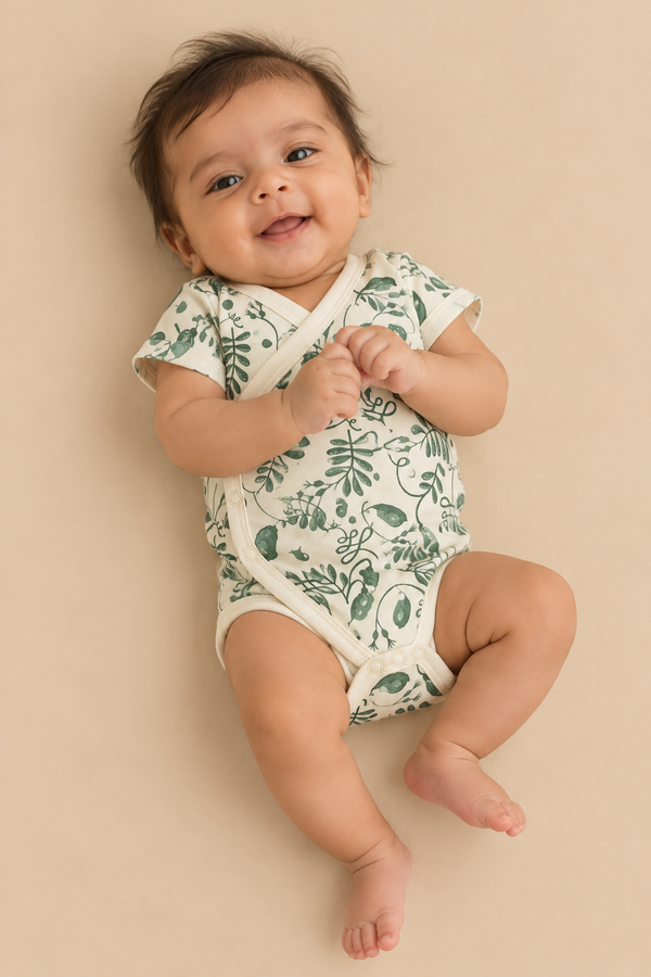Lentil Print Half Sleeve Baby Kimono