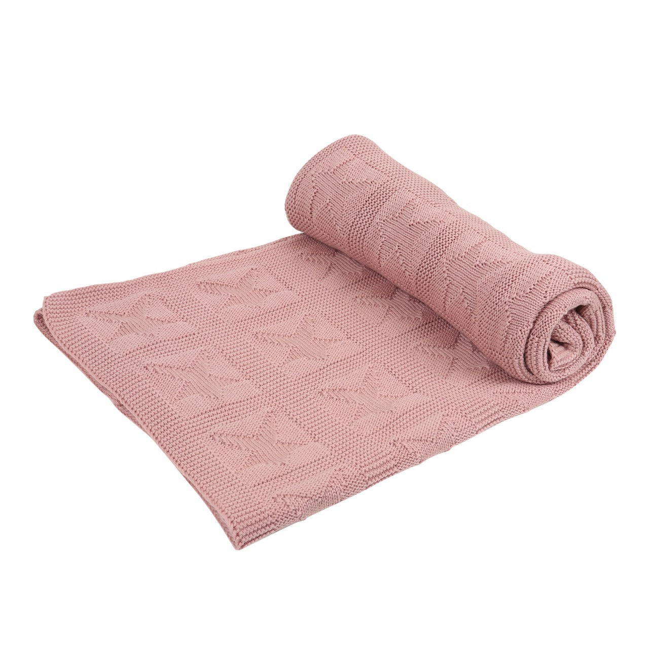 KNIT BLANKET- ROSE PINK STAR - ITSYBOO