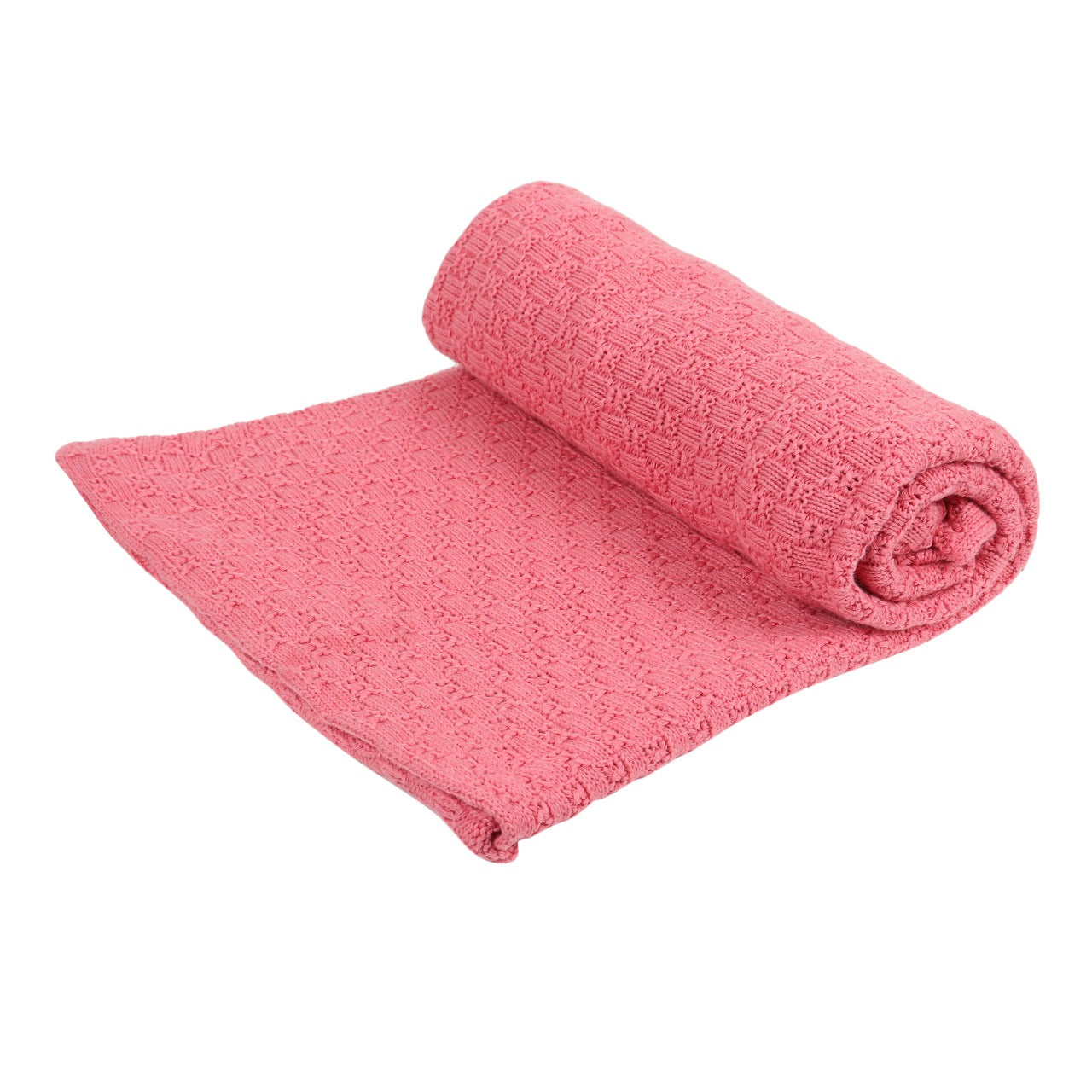 KNIT BLANKET- PEACH CABLE - ITSYBOO