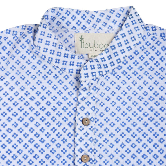 KURTA PYJAMA- BLUE BLOCK - ITSYBOO