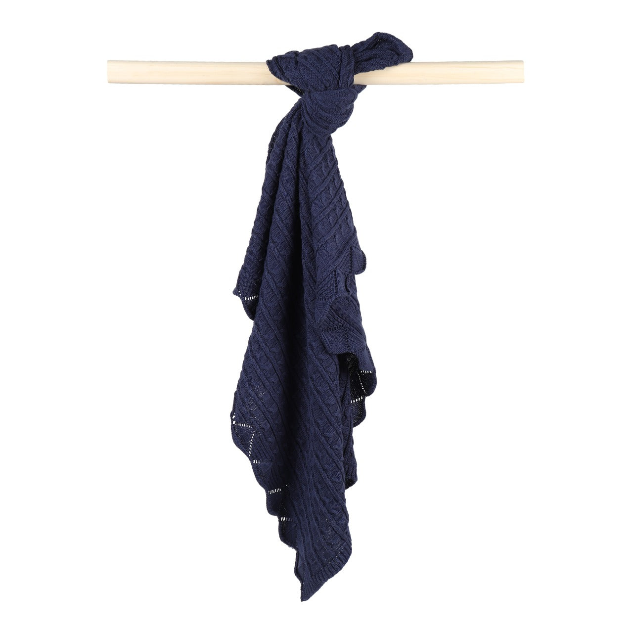 KNIT BLANKET- NAVY FRILL - ITSYBOO