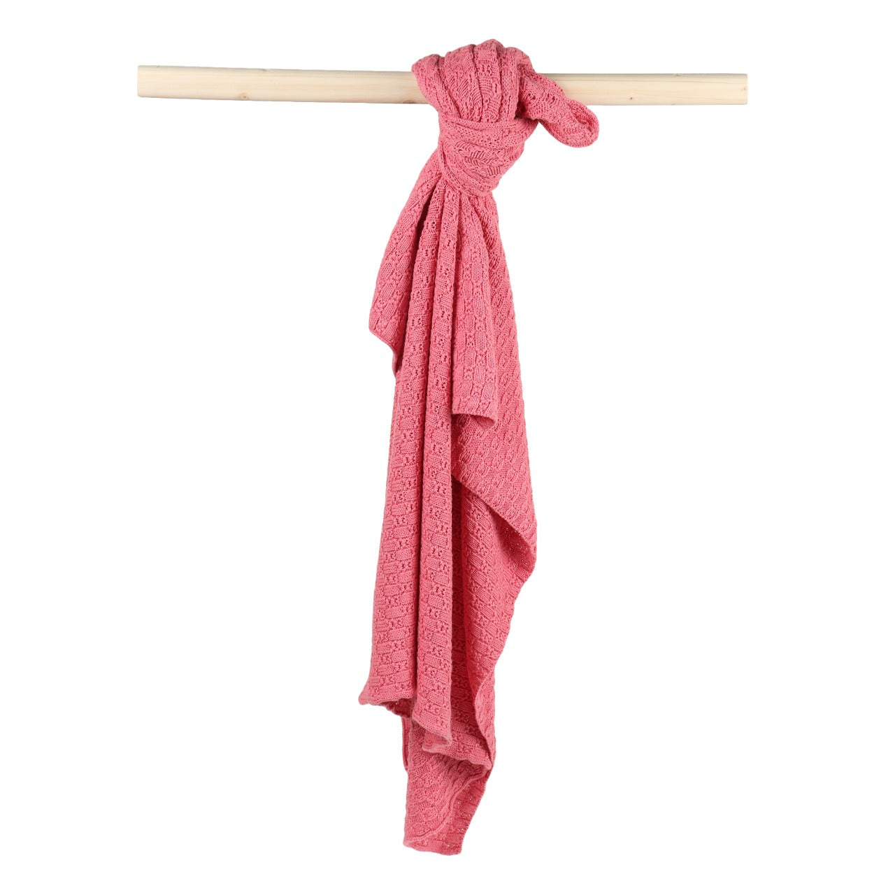 KNIT BLANKET- PEACH CABLE - ITSYBOO