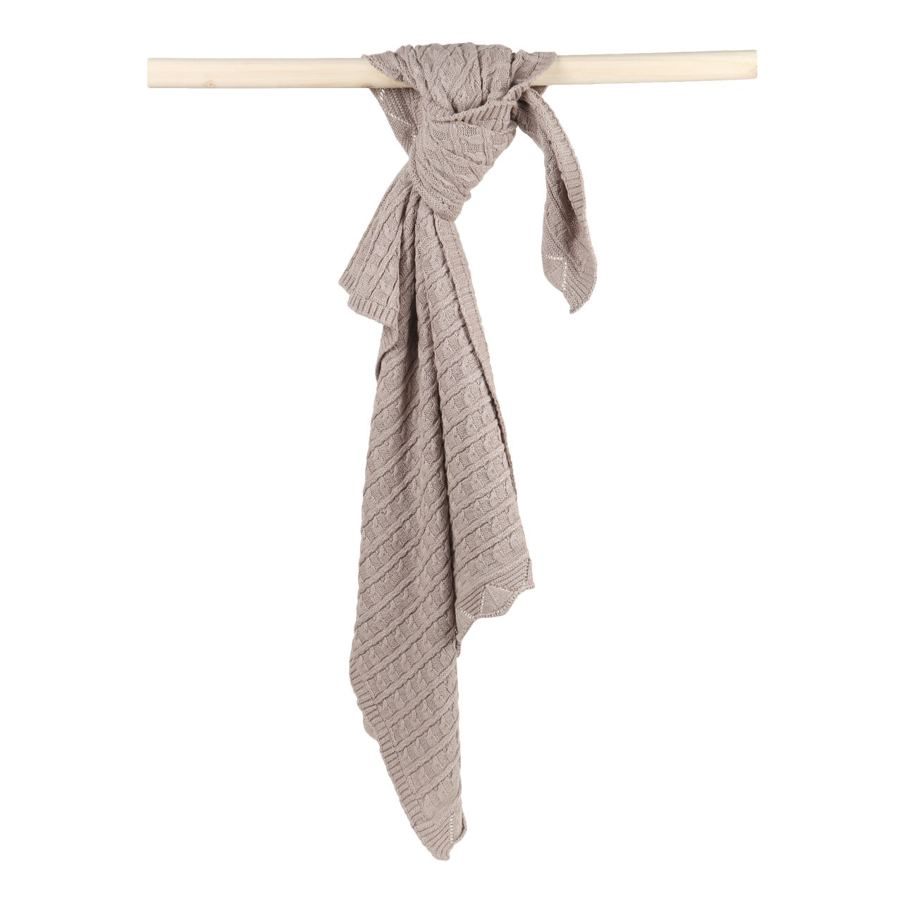 KNIT BLANKET- BEIGE FRILL - ITSYBOO