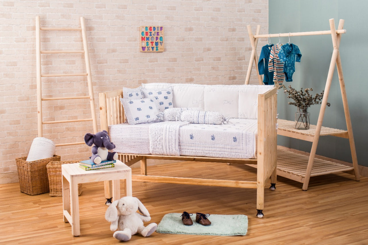 BABY BEDDING SET- BLUE ELEPHANT - ITSYBOO