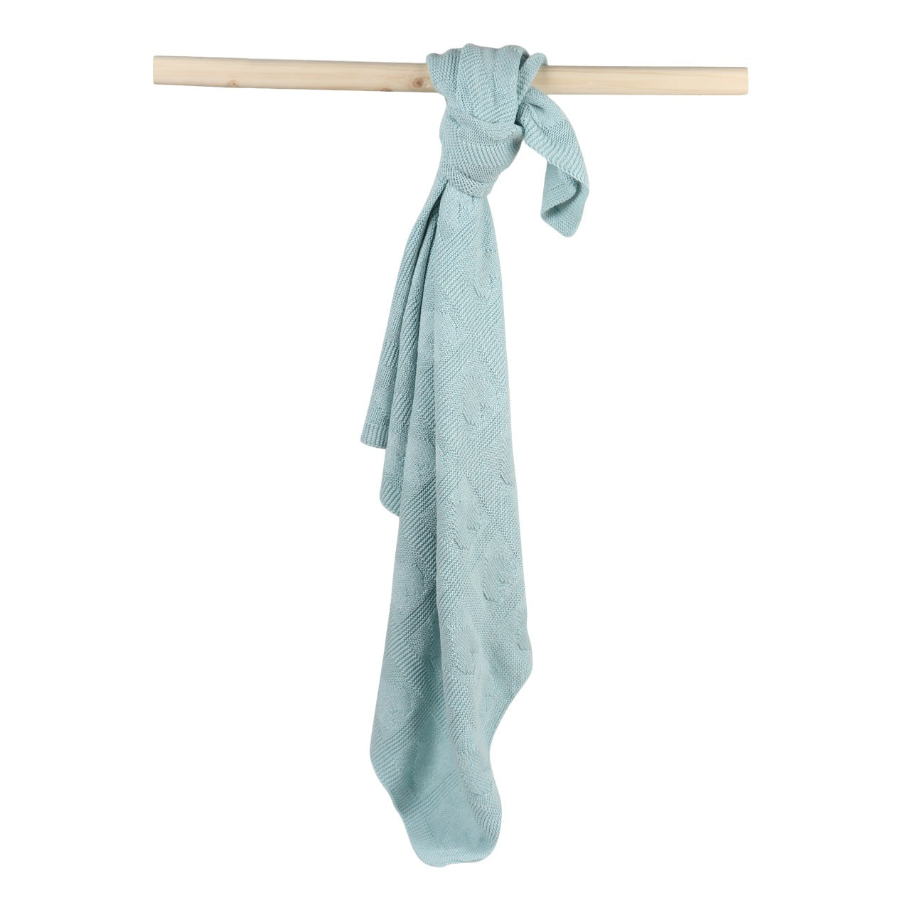 KNIT BLANKET- SEA GREEN HEART - ITSYBOO