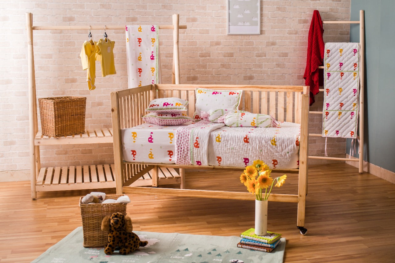 BABY BEDDING SET- COLOURFUL ELEPHANT - ITSYBOO