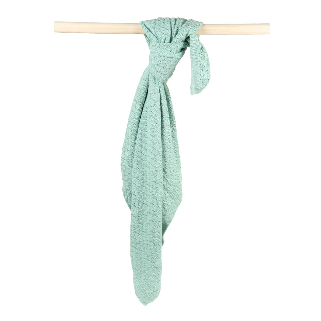KNIT BLANKET- GREEN CABLE - ITSYBOO