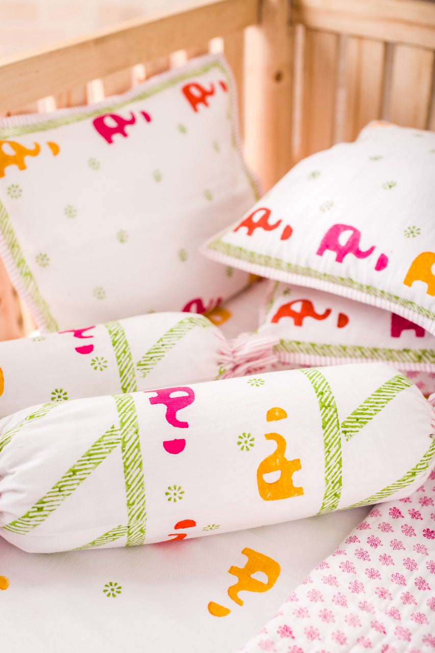 BABY BEDDING SET- COLOURFUL ELEPHANT - ITSYBOO
