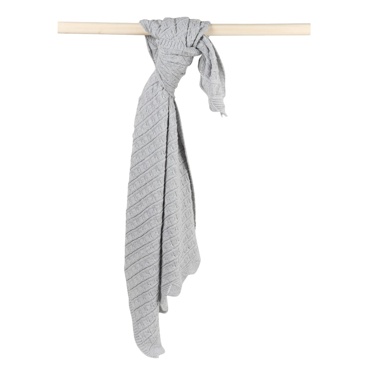 KNIT BLANKET- GREY FRILL - ITSYBOO