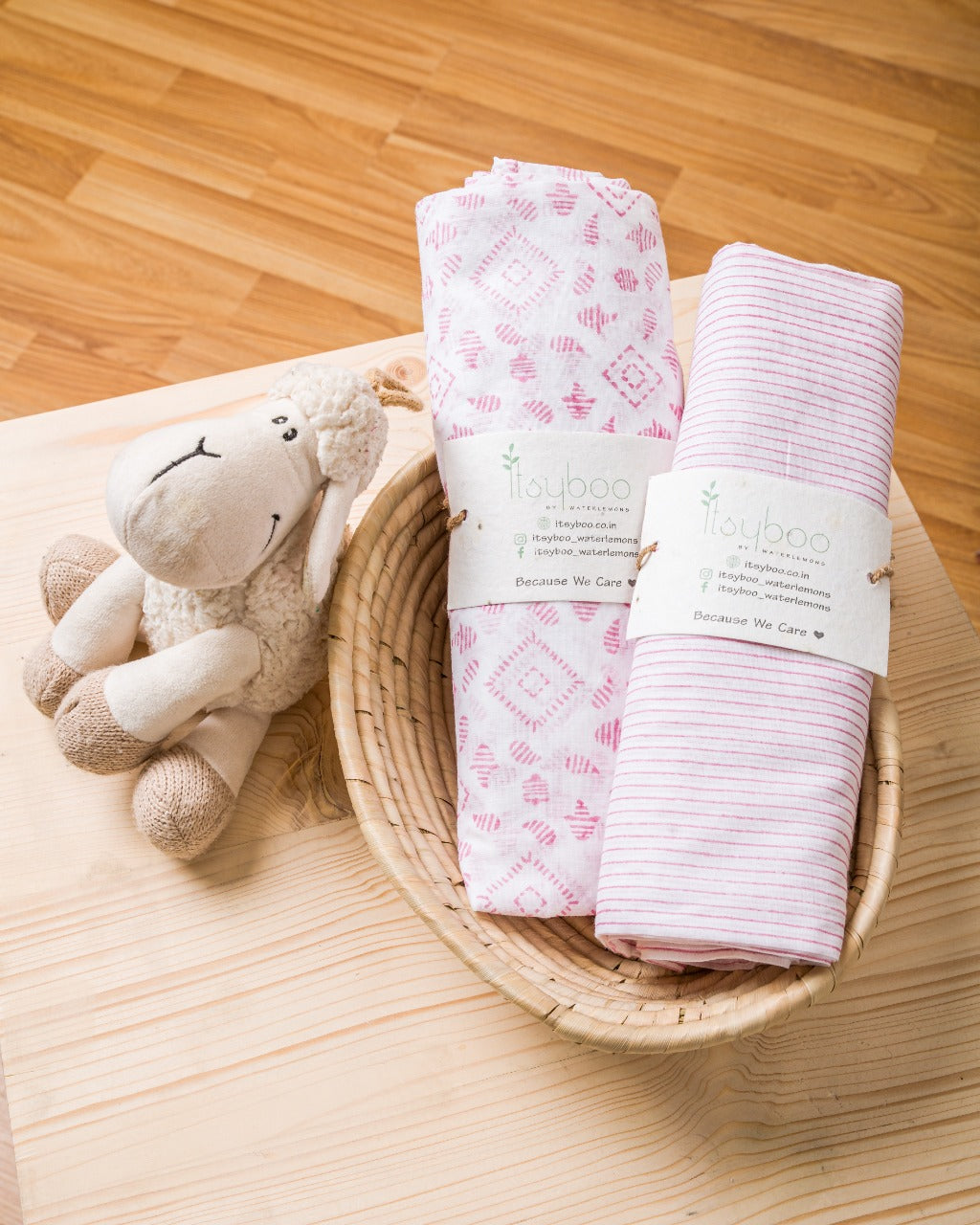 HAND BLOCK PRINTED MULMUL SWADDLE - ITSYBOO