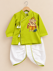 Green Ganesh Ji Dhoti Kurta