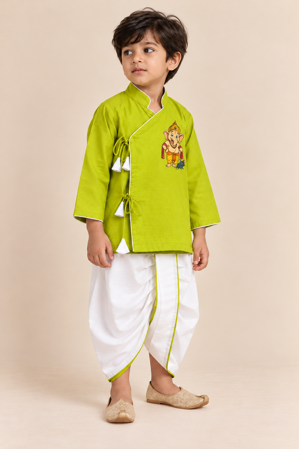 Green Ganesh Ji Dhoti Kurta