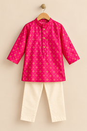Pink Silk Kurta with Pajama
