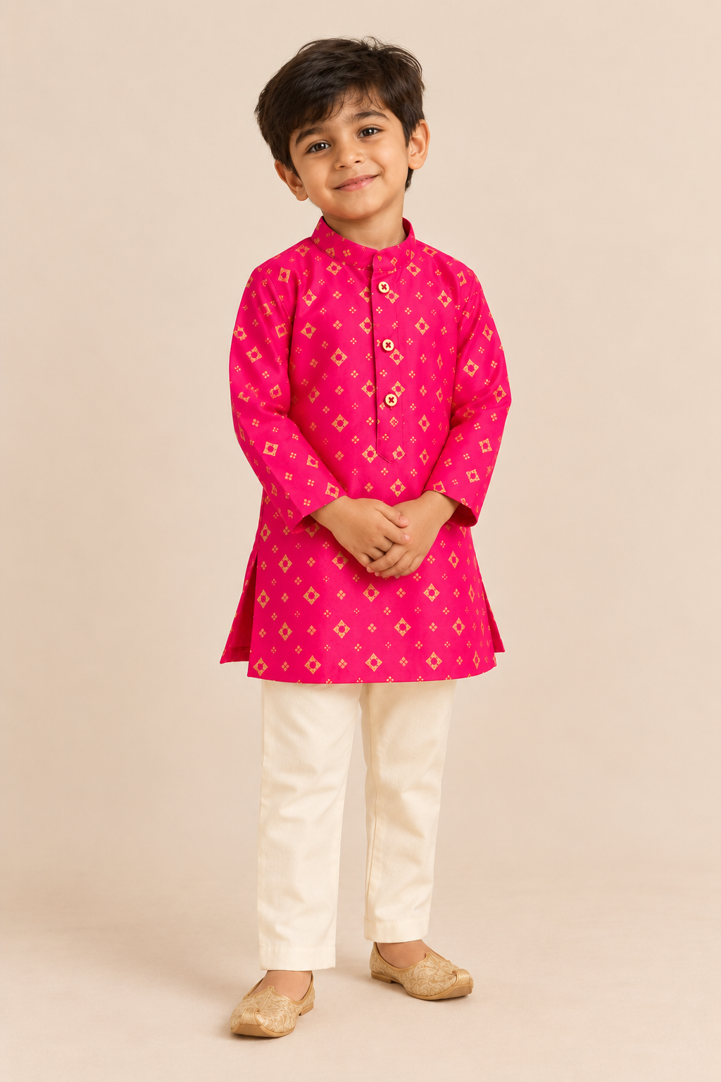 Pink Silk Kurta with Pajama
