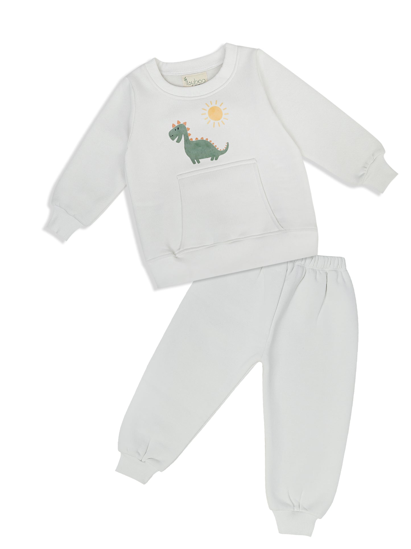 Boys’ Winter Sweatshirt & Bottom Set – Dinosaur & Sun Print - ITSYBOO