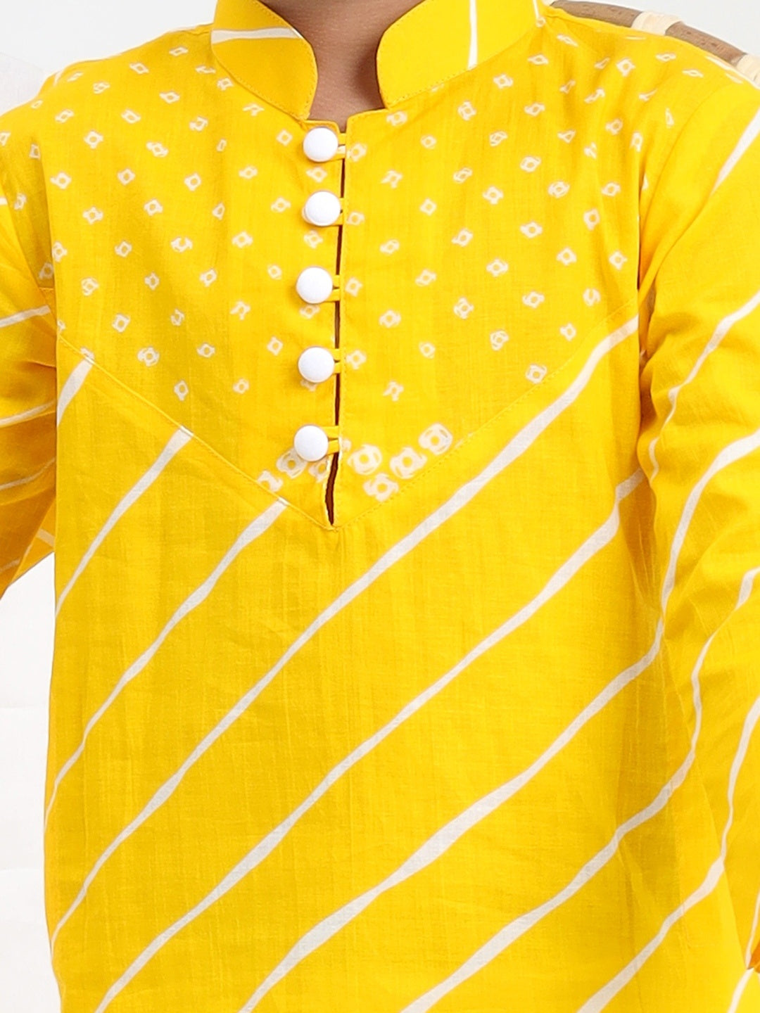 Yellow Bandhani Kurta Pyjama- Set of 2 - ITSYBOO