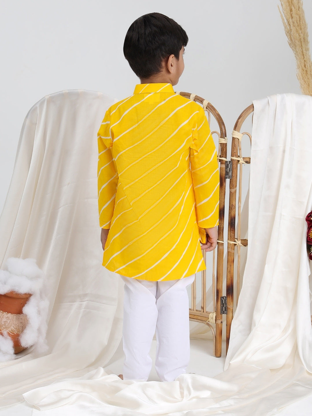 Yellow Bandhani Kurta Pyjama- Set of 2 - ITSYBOO