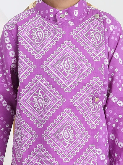 Purple Bandhani Kurta With Pyjama Set of 2 - ITSYBOO