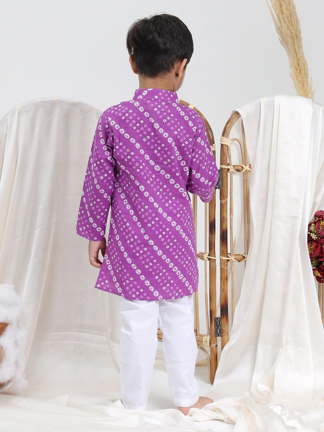 Purple Bandhani Kurta With Pyjama Set of 2 - ITSYBOO