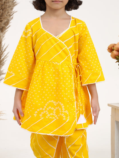 Yellow Cotton Dhoti Set of 3 - ITSYBOO