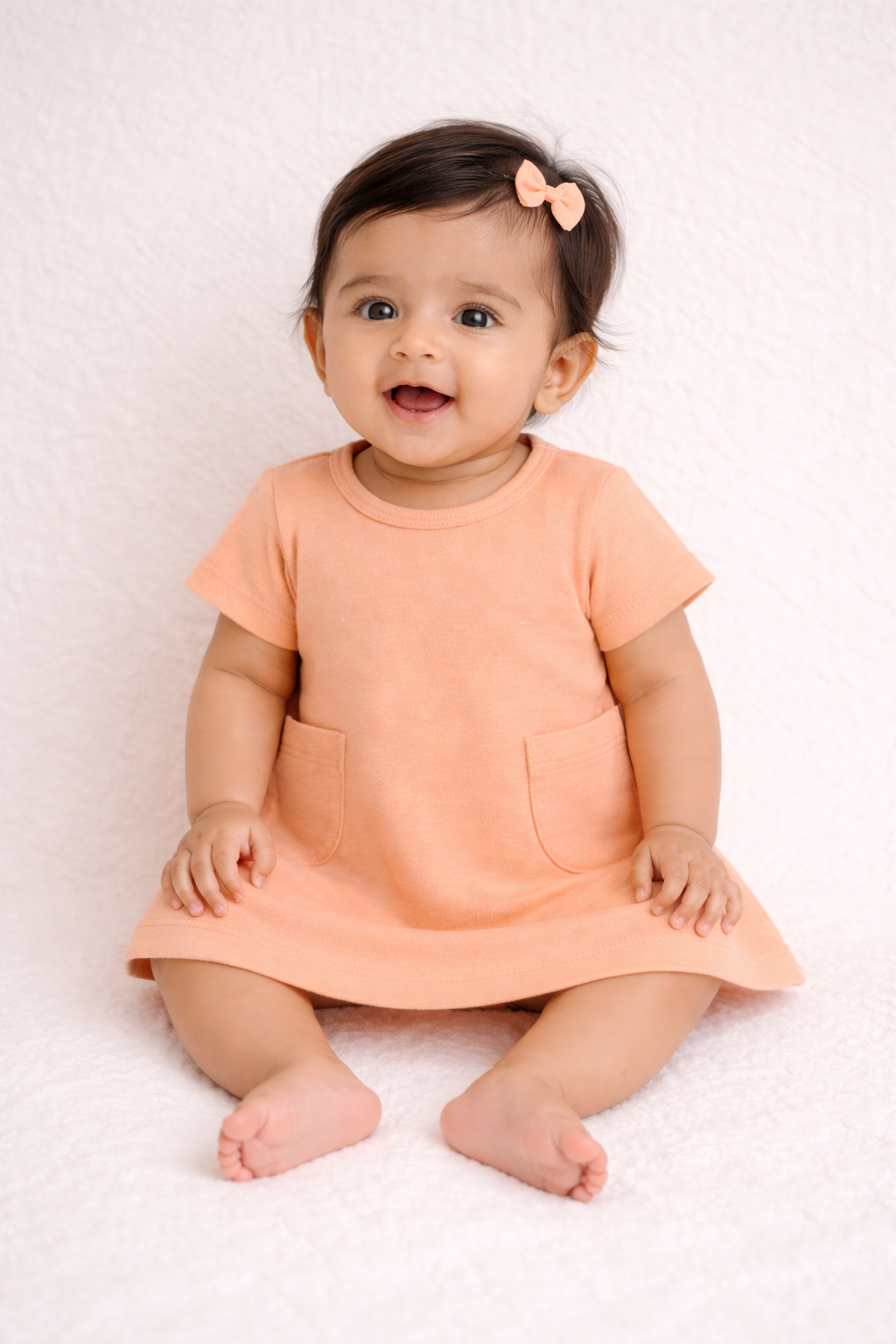 Organic Cotton Baby Dress Peach - ITSYBOO
