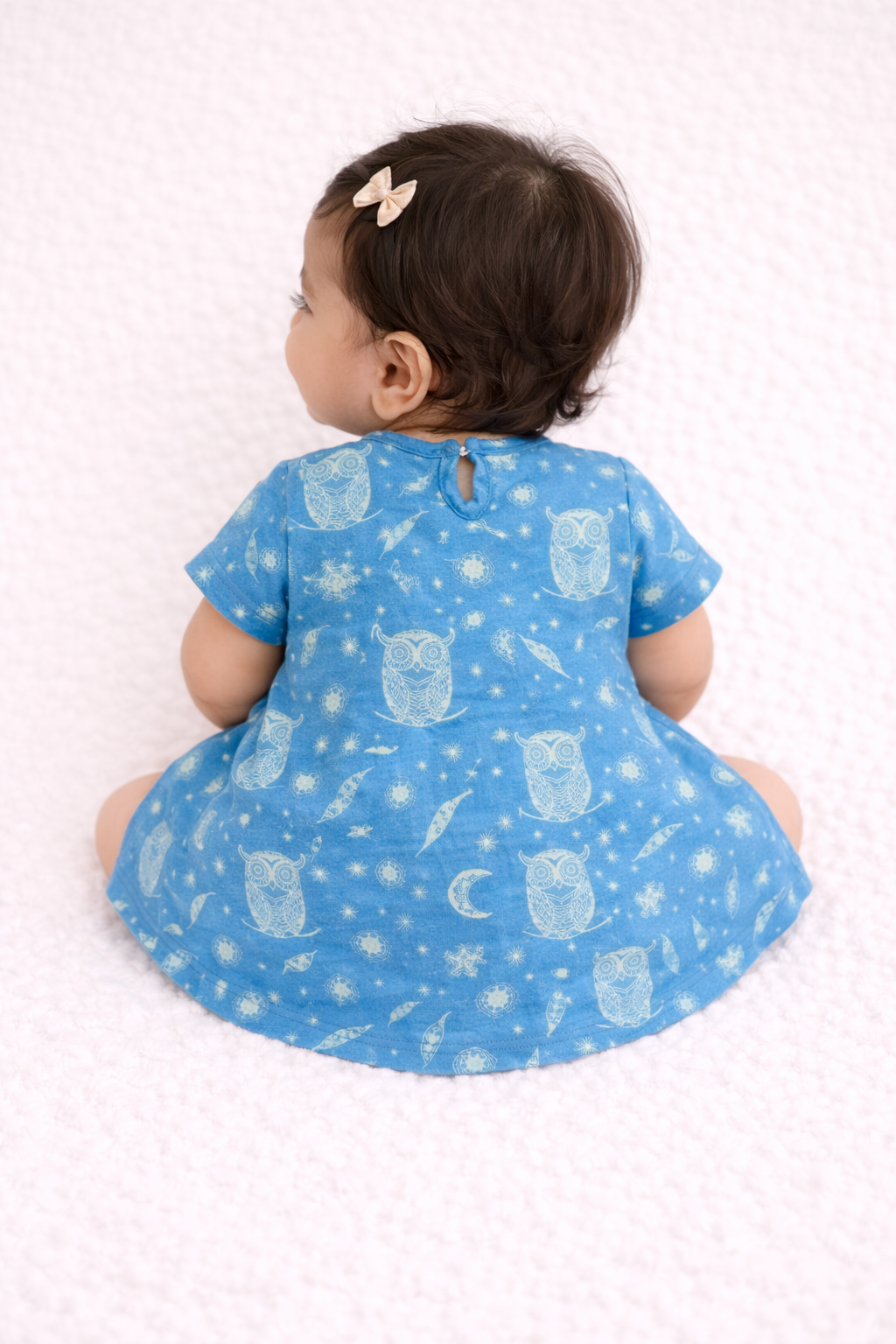 Organic Cotton Baby Dress Owl Print - ITSYBOO