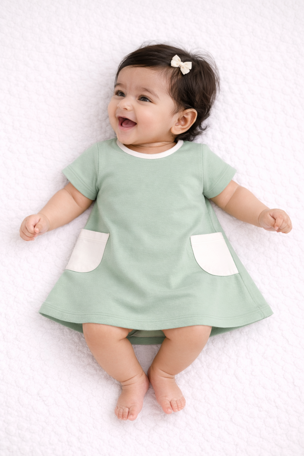 Organic Cotton Baby Dress Green - ITSYBOO
