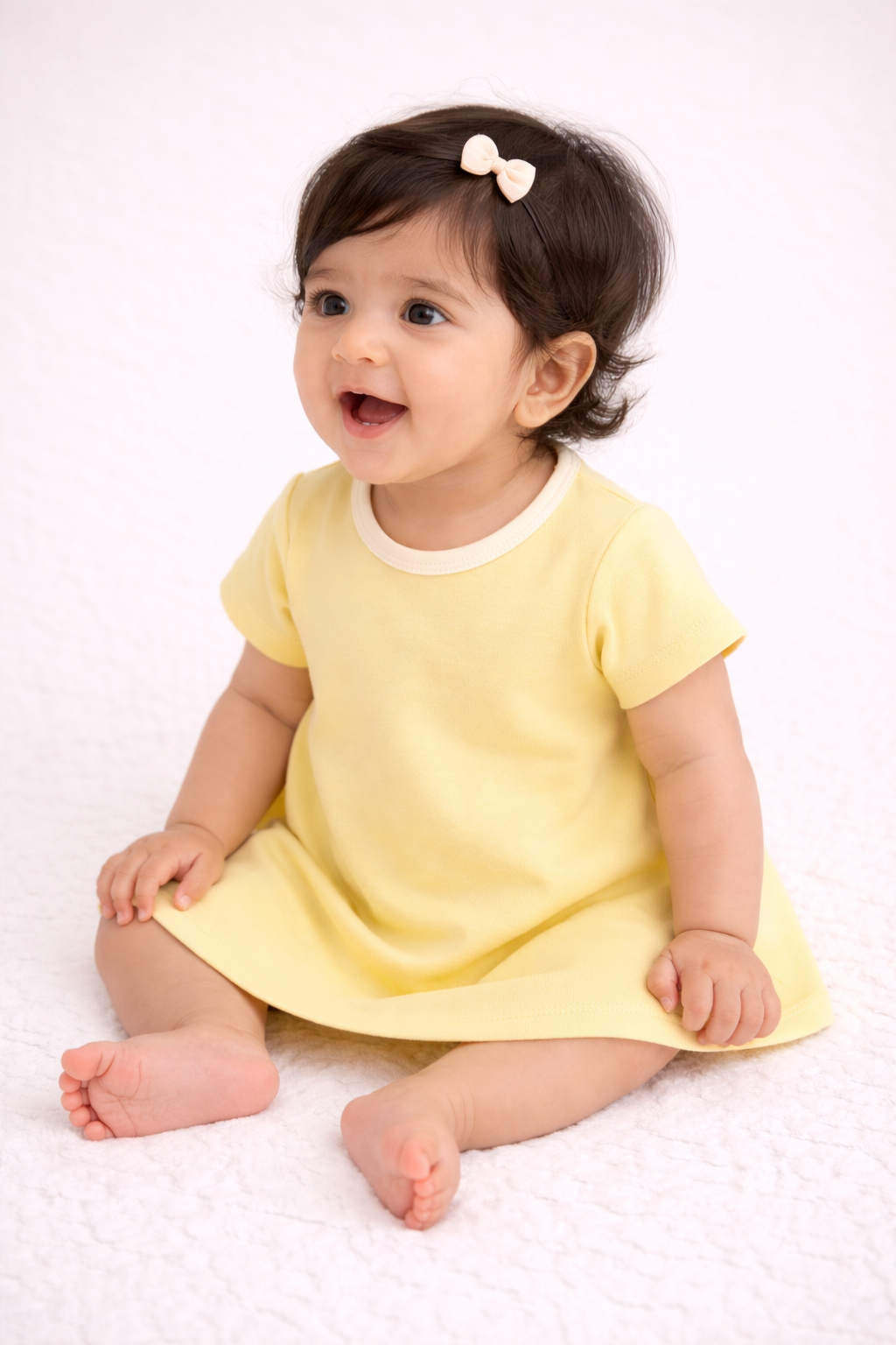 Organic Cotton Baby Dress Yellow - ITSYBOO