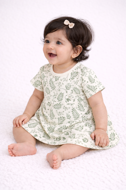 Organic Cotton Baby Dress Lentil Print