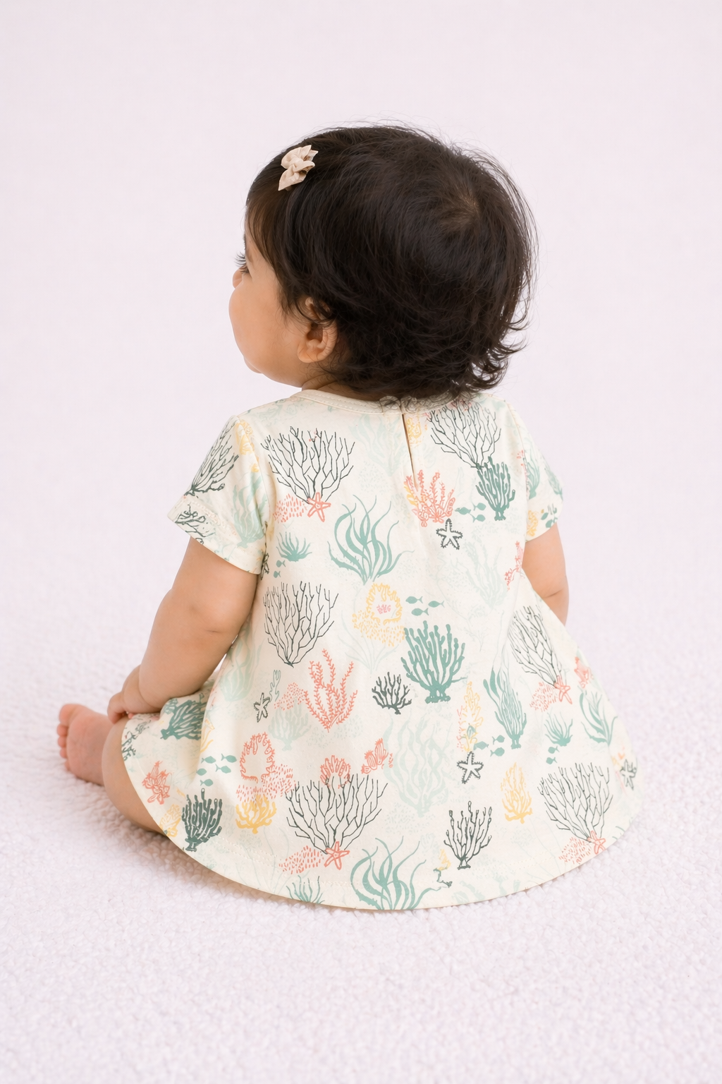 Organic Cotton Baby Dress Reef Print