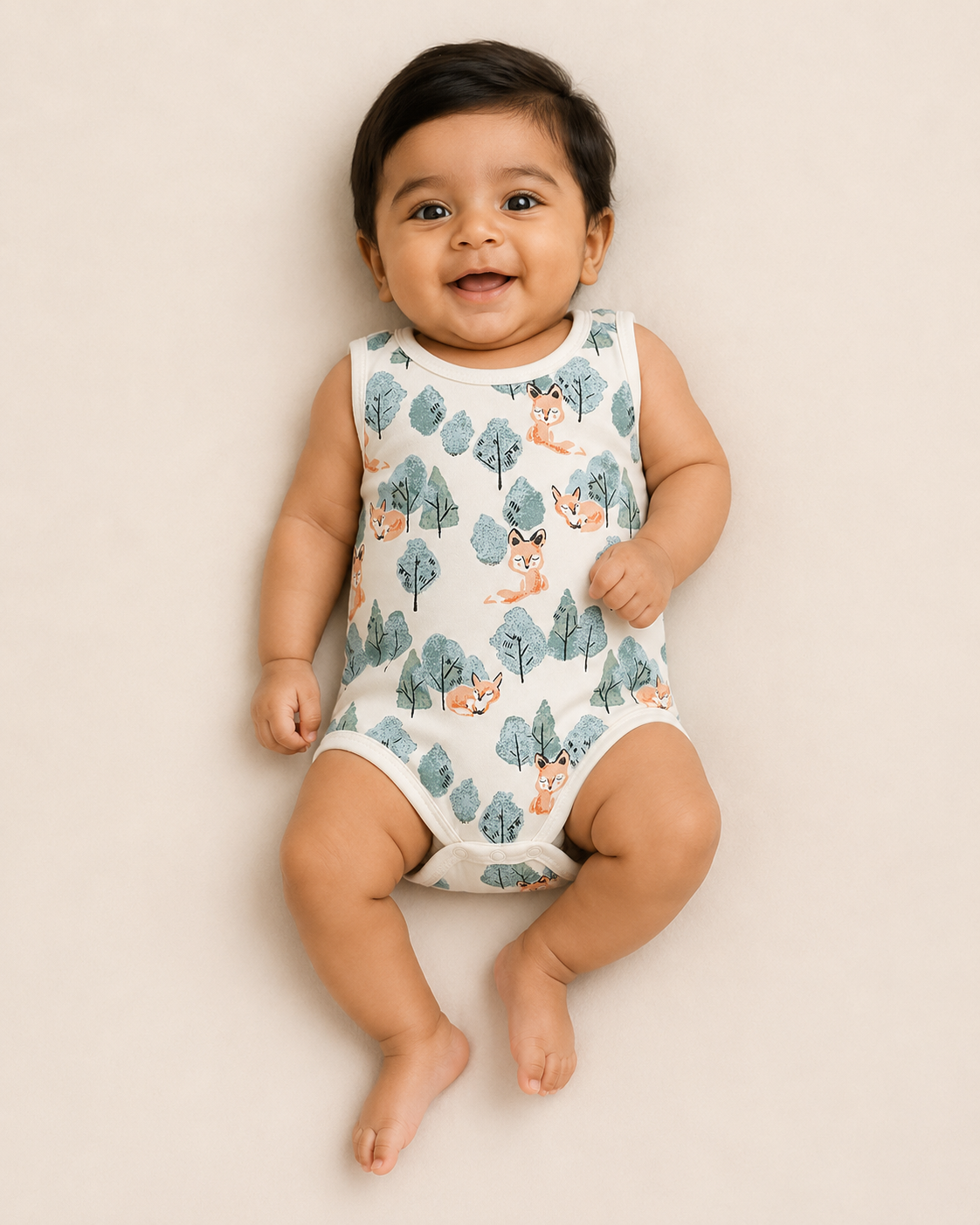 SLEEVELESS ONESIE- CRAFTY FOX - ITSYBOO
