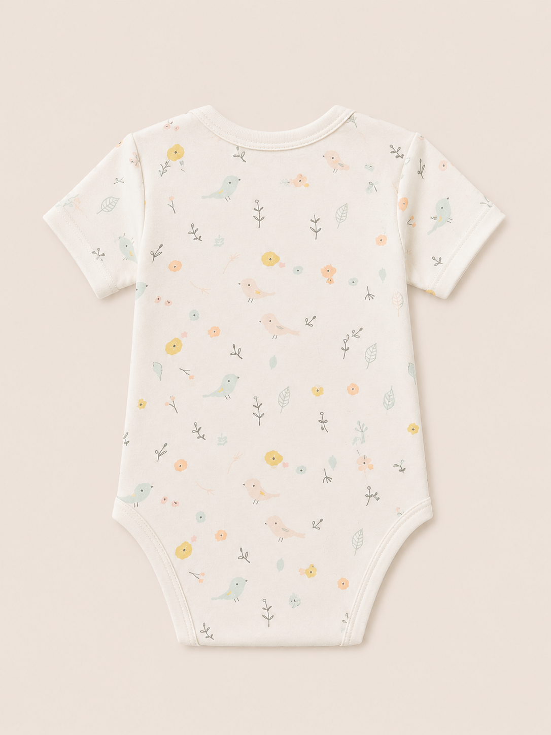 Bird Print Organic Cotton Half Sleeve Onesie for Babies - ITSYBOO
