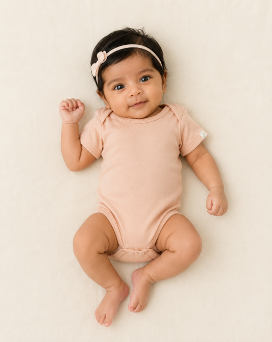 Coral Organic Cotton Half Sleeve Onesie for Babies - ITSYBOO