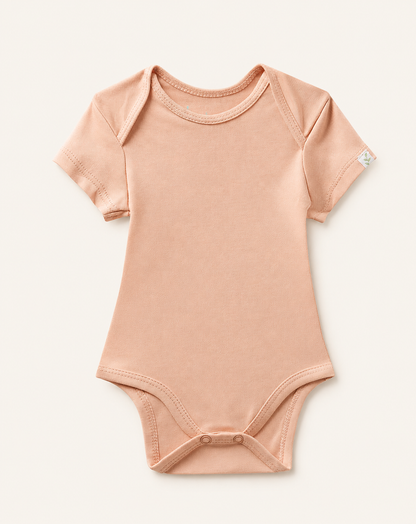 Coral Organic Cotton Half Sleeve Onesie for Babies