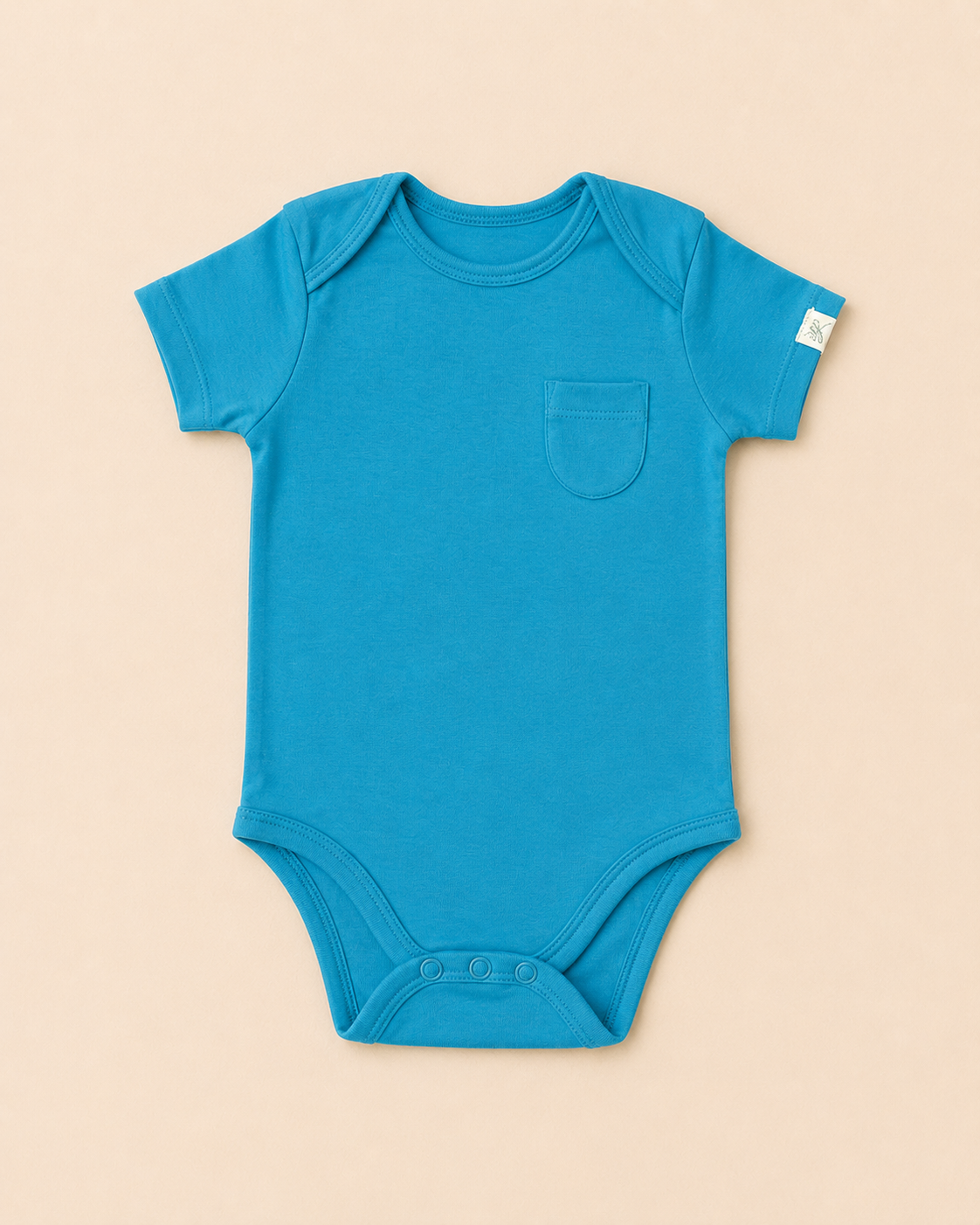 Blue Organic Cotton Half Sleeve Onesie for Babies