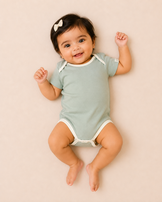 Green Organic Cotton Half Sleeve Onesie for Babies - ITSYBOO