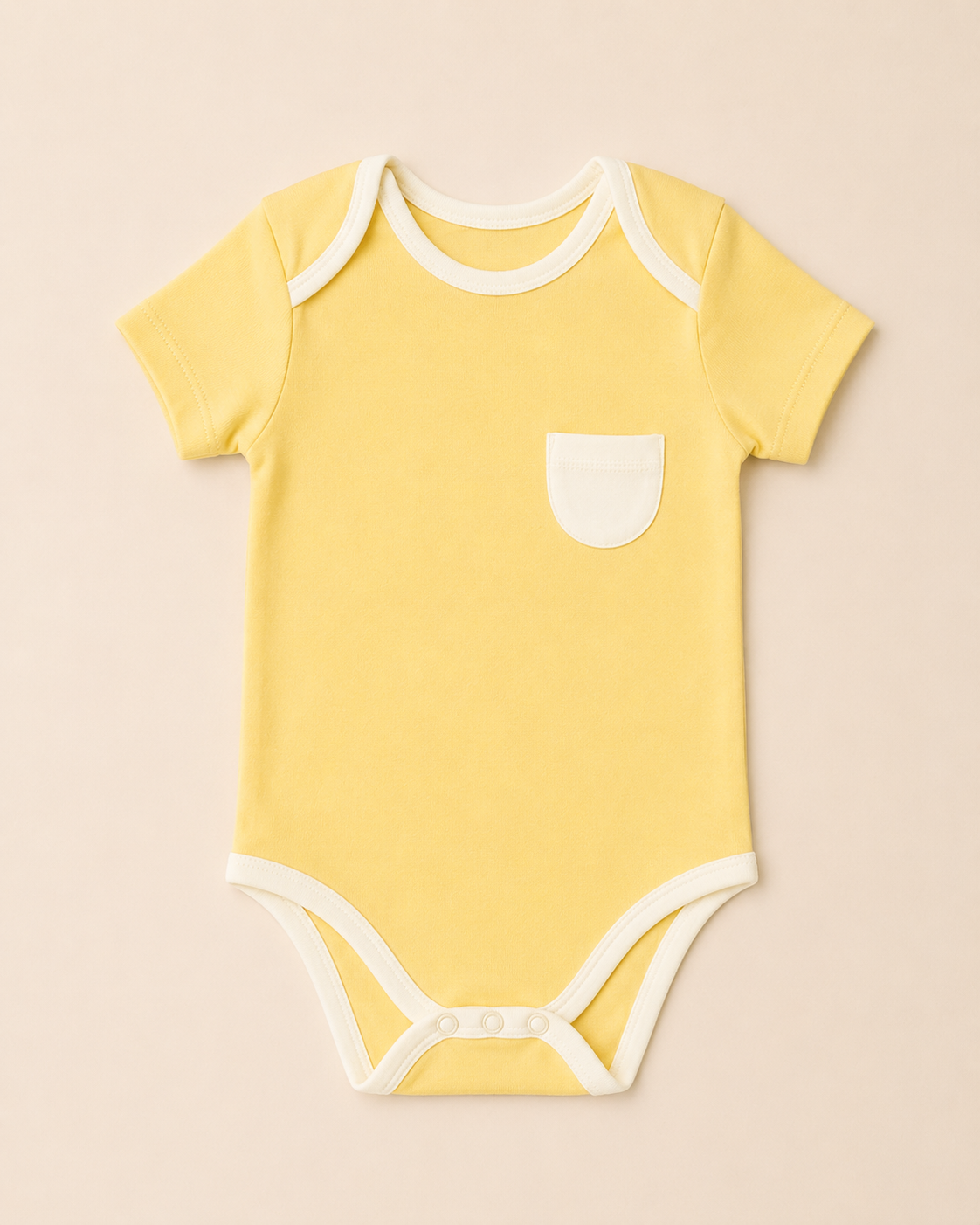 Yellow Organic Cotton Half Sleeve Onesie for Babies