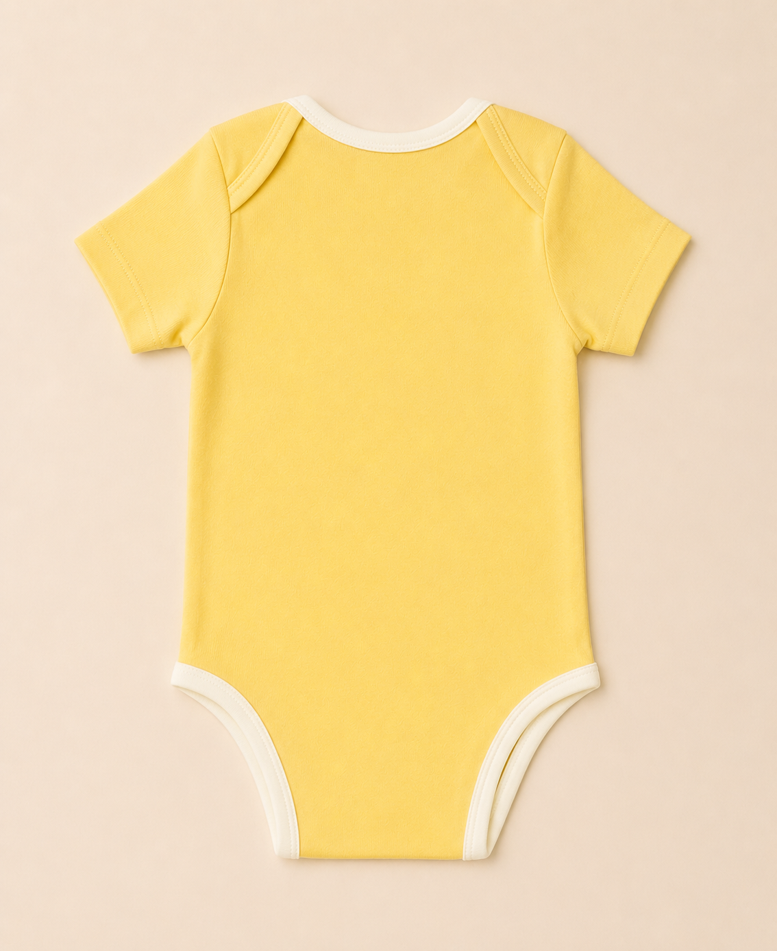 Yellow Organic Cotton Half Sleeve Onesie for Babies