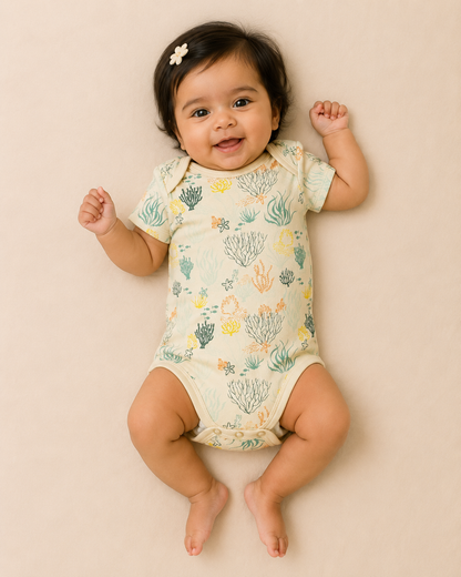 Reef Print Organic Cotton Half Sleeve Onesie for Babies