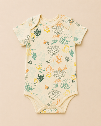 Reef Print Organic Cotton Half Sleeve Onesie for Babies