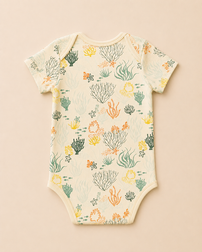 Reef Print Organic Cotton Half Sleeve Onesie for Babies